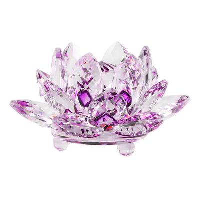 Artificial Quartz Crystal Party Decor Lotus Flower Figurine Wedding Souvenir