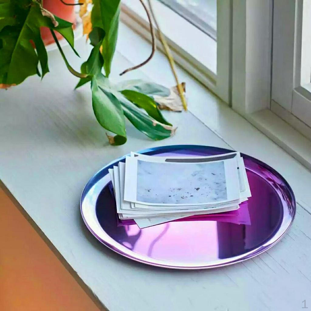 

Round Brass Storage Tray Wedding Banquet Party Tabletop Decor Gradient