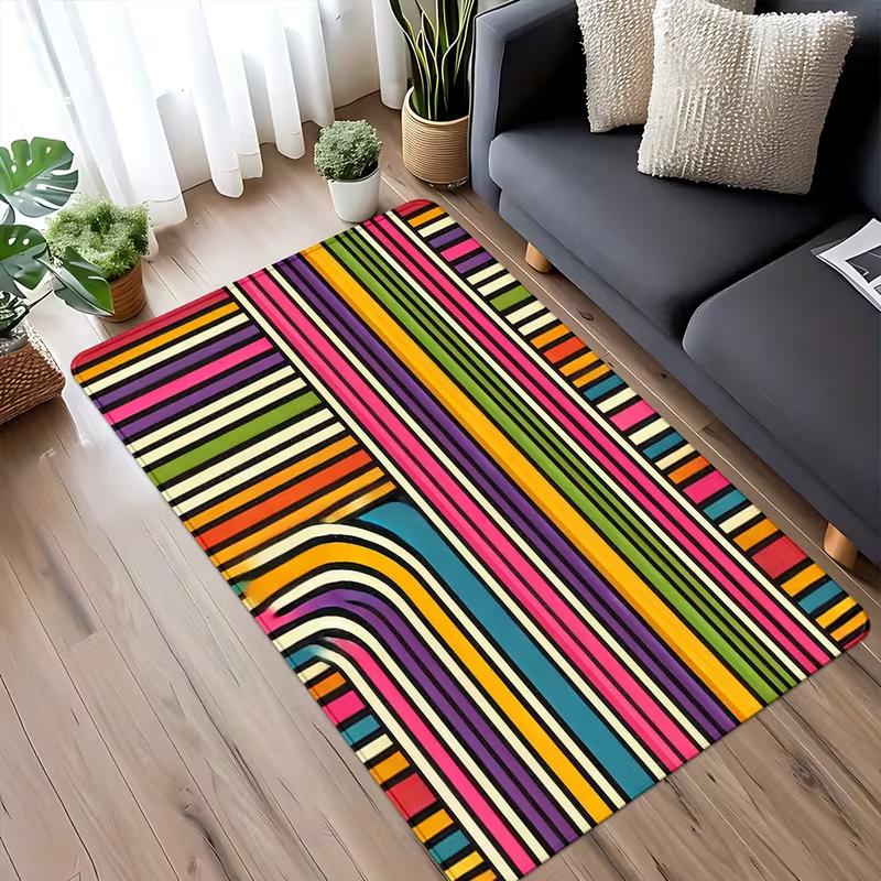 

Minimalist Boho Sun Wave Geometric Print Area Rug Soft Non-Slip Living Room Carpet Mid Century Modern Abstract Sun Floor Mat 40x60cm