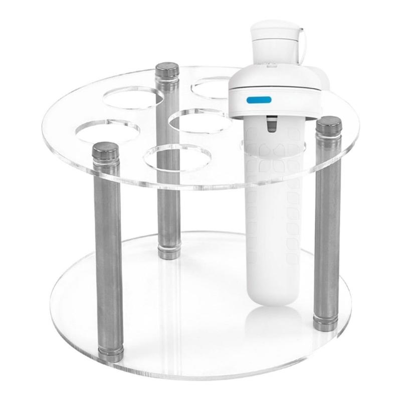Clear Acrylic Round 7 Slot Organizers For Flavor Cartridges Space Saving Storage Solution