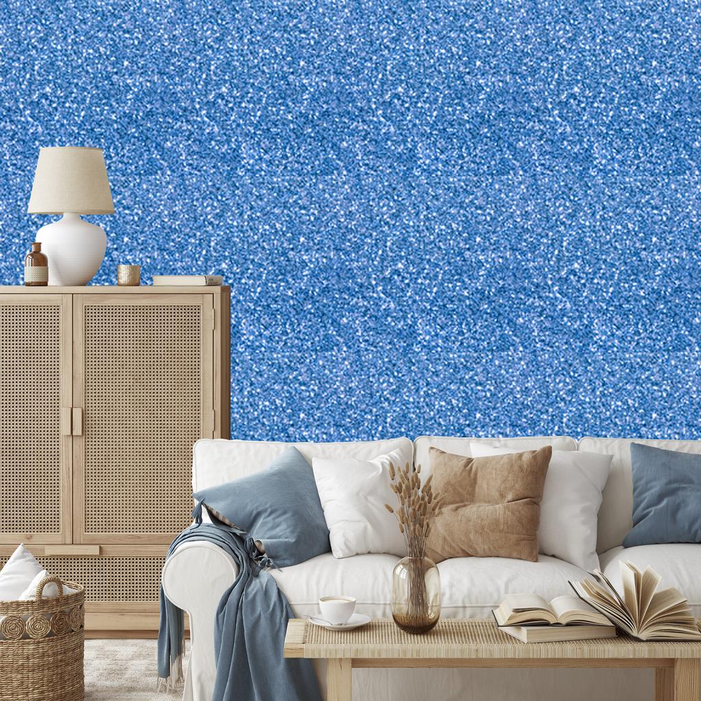 Blue and Azure Glitter Wallpaper for Living Room and Bedroom 50x1000