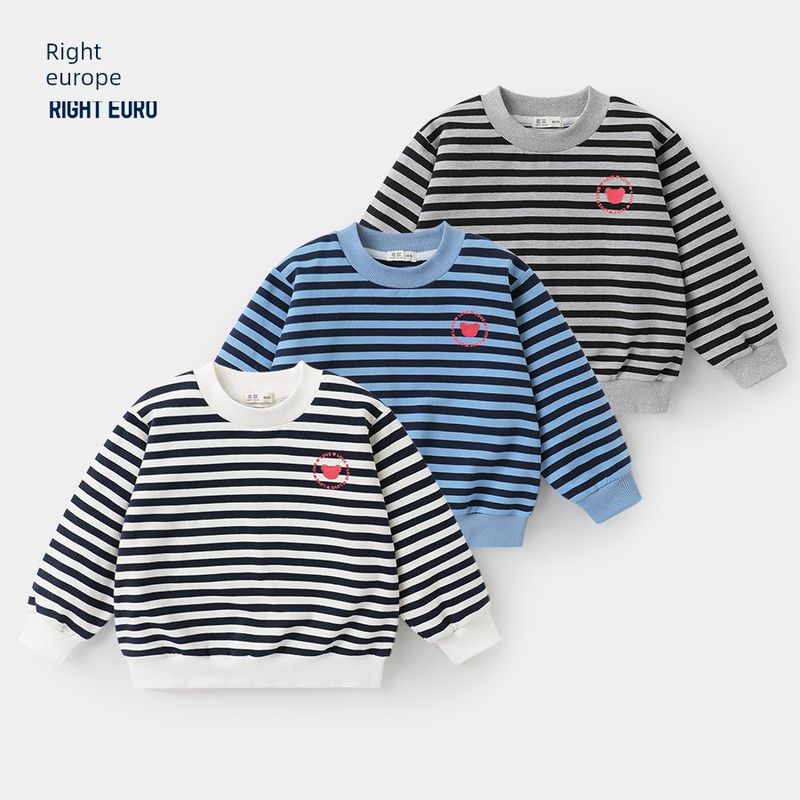 Boys' Casual Striped Crew Neck Sweatshirt Spring New Children's Clothing Kids' Top Baby Spring Trend U15947