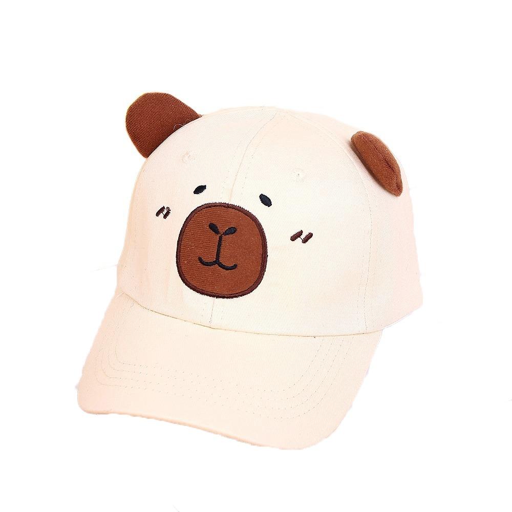 

Хлопковая детская бейсболка Тонкая детская солнцезащитная шляпа Модная кепка с капибарой Кепка с козырьком для улицы бежевый