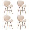 Day and Night - Day and Night Dining Chairs 4 Pcs Synthetic Leather and Cream Curved Wood
