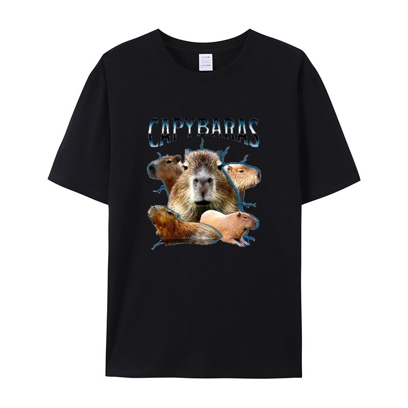 

Fun Hamster Printed Men s T-Shirt Summer Vintage Kawaii Men s Women s Surfing Beach T-Shirt Unisex Breathable Casual Top S