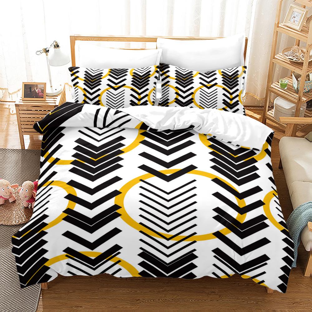 Home Textile Splicing Quilt Cover Digital Printing Three-Piece Set 3D