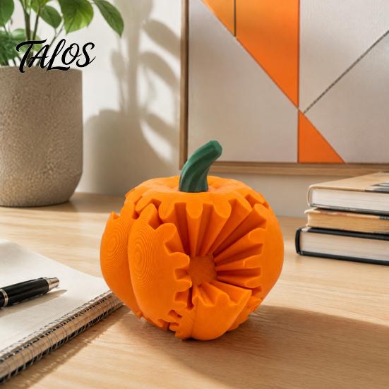 Novelty Desk Gadgets 3D Printed Gear Ball Pumpkin Fidget Toy, Flexible Spinner Ornaments, Toy Stress Relief Sensory for Home Office Anxiety