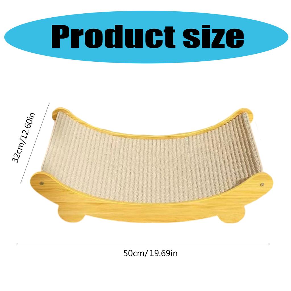 Cat Scratcher Board Toy Wood Scratching Board Boredom Cat Indoor Exercising Lounger Toy Cats Wood Sisal Scratching Pads