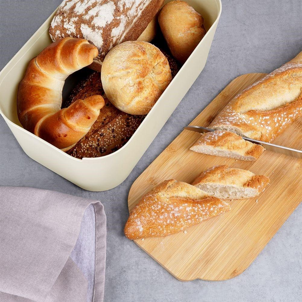 BREAD BOX WITH BAMBOO BOARD CREAM 259303