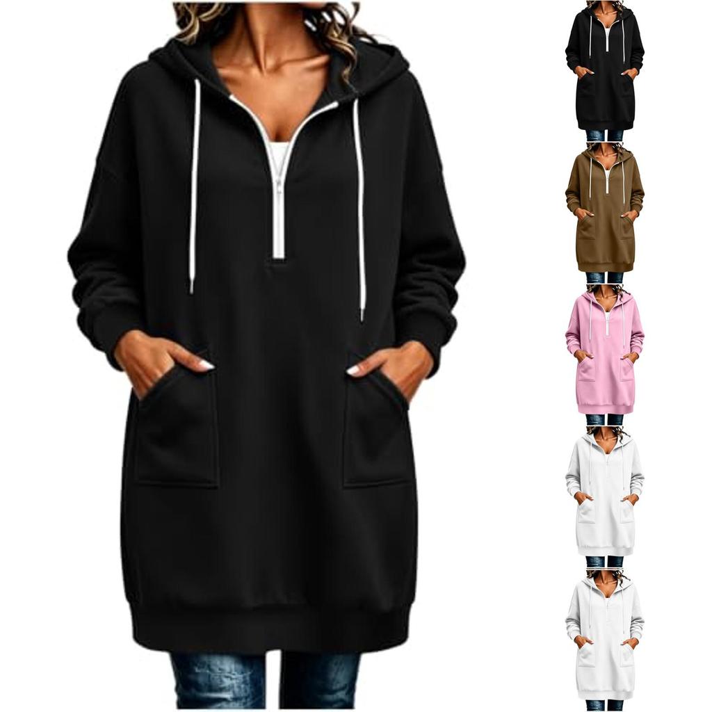 Women's Color Hooded Coat for Fall Winter Warm Outerwear