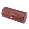 Soporte Enrollable para Relojes Cilíndrico de 3 Compartimentos Vitrina para Relojes de Pulsera Caja de Almacenamiento para Joyas Regalo (marrón)