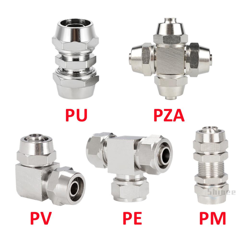 Vernickelter Kupfer-Luft-Schnellkupplung für Schlauchrohr Außendurchmesser 4MM 6 8 10 12 14 16MM Schnelle Verbindung KPV KPE PM PZA