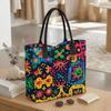  Colorful Graffiti Print Large Capacity Tote Bag Casual Daily Shoulder Bag