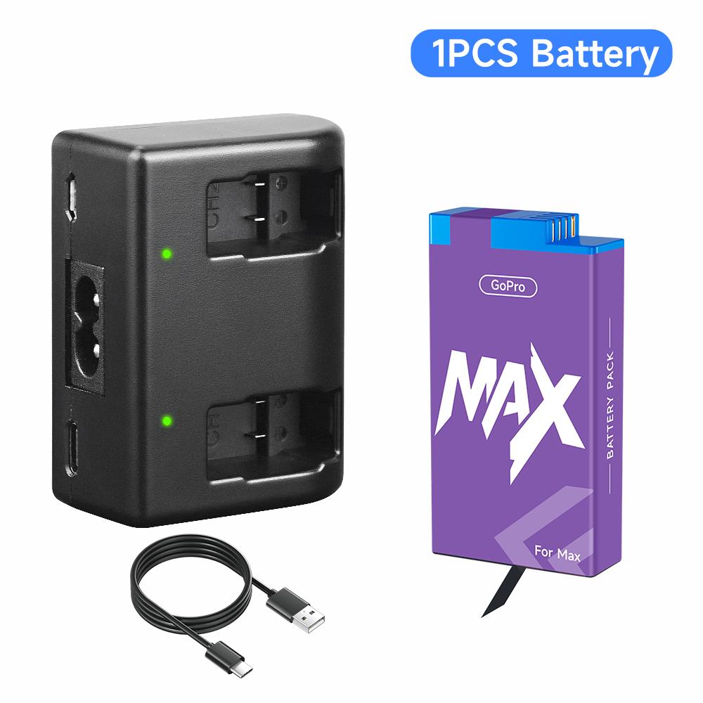 PALO Gopro Max Camera gopro Max Rechargeable Battery+LCD Charger For Gopro Max 360 Action Camera Batteries Accessories gopro