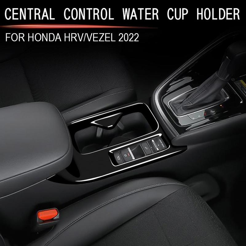 Car Central Control Armrest Box Water Cup Frame Cover Trim for Honda HRV VEZEL Interior Accessories 2021 2022 for RHD