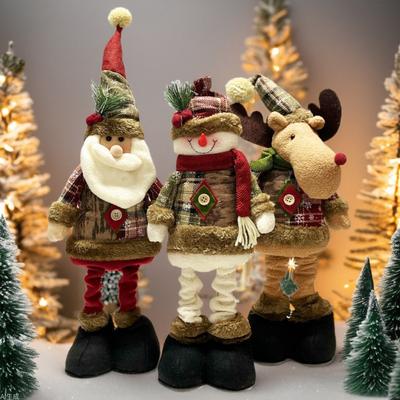 Weihnachtsdeko Weihnachtsfiguren Rentier Schneemann Weihnachtsmann Stehpuppe Neujahrsornament Frohe Weihnachten