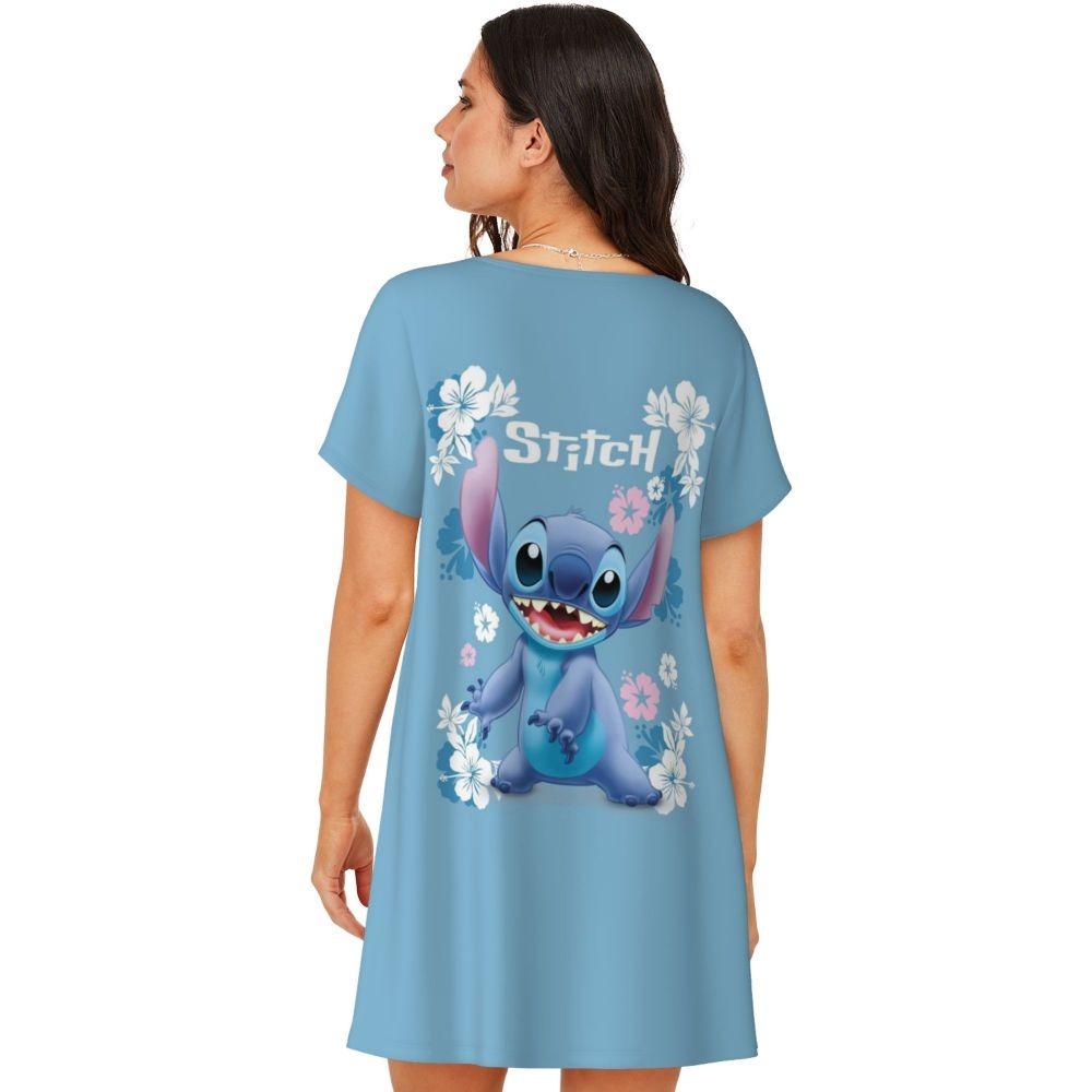 Damskie sukienki do spania z krótkim rękawem, luźne, o swobodnym kroju, T-shirty, odzież nocna, ubrania domowe, koszule nocne, sukienki do wypoczynku