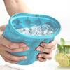 Portable Silicone Ice Bucket With Lid Ice Cube Maker Mold Wine Cooler Beer Whiskey Freeze Space Saving Home Bar Kitchen Tools