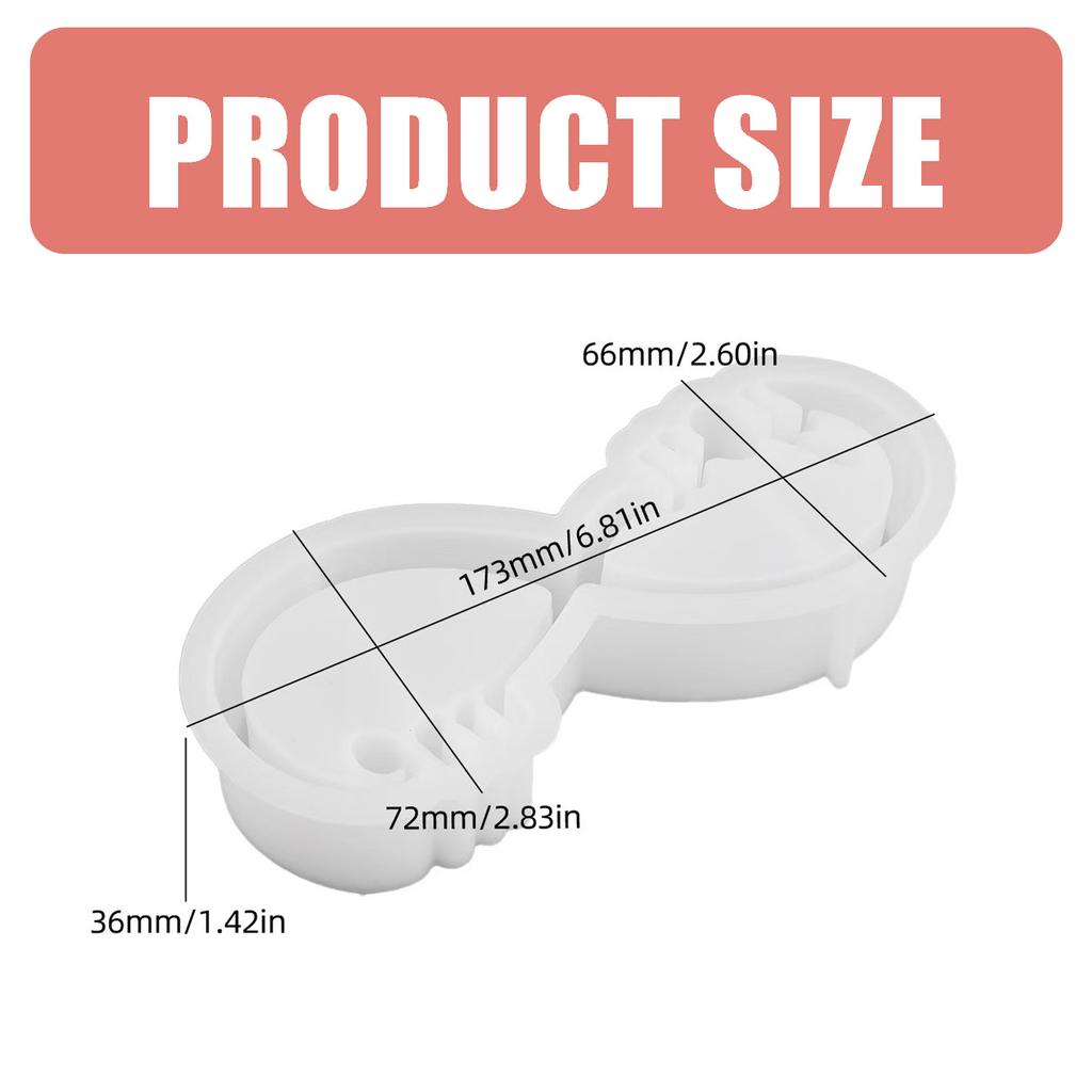Silikon-Gussform, Kerzenhalterform, Aufbewahrungsbehälterform für Spiegelpaar, DIY Zement-Verputzprozessform