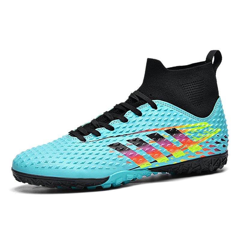 High-Top Football Shoes Tf Broken Nails Artificial Turf Ag Nails Leather Feet Men And Women Children And Adolescents Training Shoes