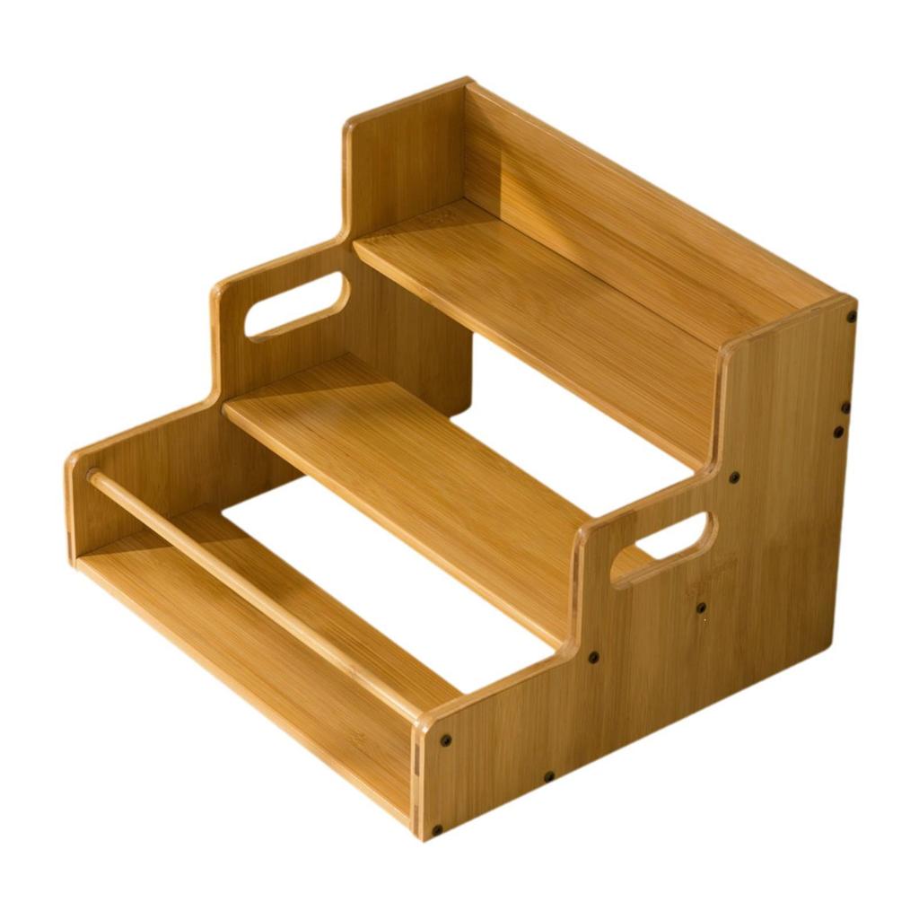 Bamboo Display Stand Versatile Rustic Sturdy Desktop Cosmetic Holder Coffee Cup Rack for Bedroom