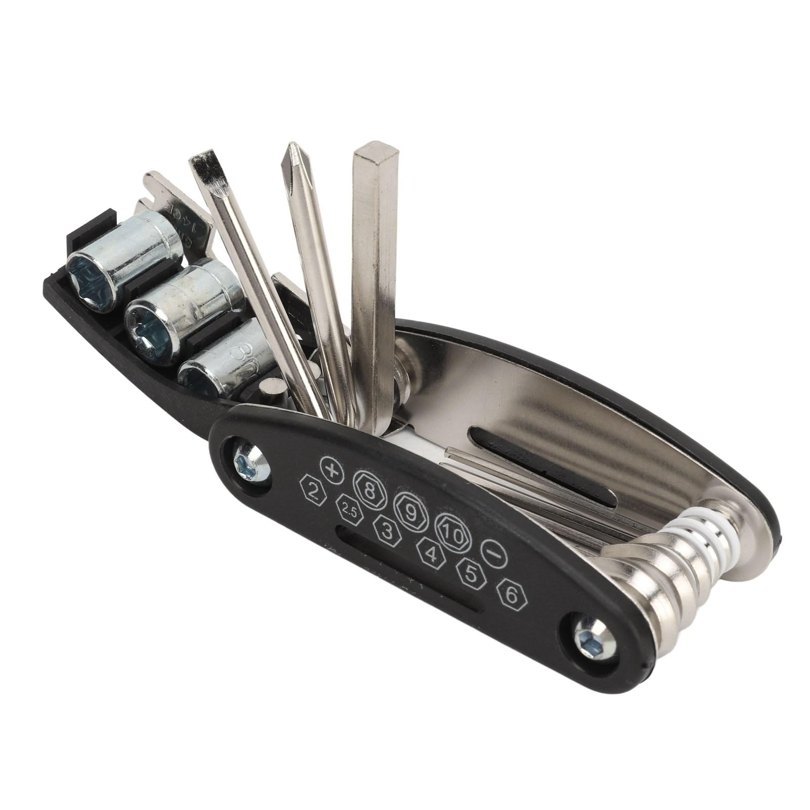 

Велосипедный мультитул Стальной Многоспецификационный Складной Велосипедный Многофункциональный Набор Гаечных Ключей для Электрического