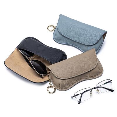 New Leather High-value Glasses Bag Niche Portable Sunglasses Storage Bag First Layer Cowhide Sunglasses Case Men and Women
