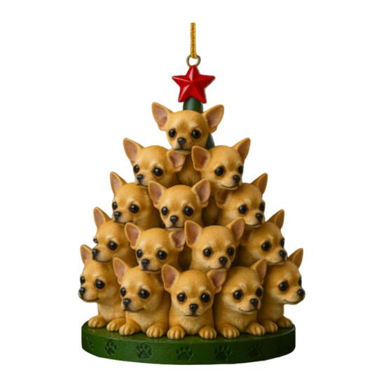 1/5Pcs Dog Christmas Ornament with Lanyard Puppy Pendant Acrylic Keepsake Decoration Indoor Outdoor Festive Tree Decor