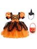 Girls' Halloween Witch Princess Dress Cosplay Masquerade with Mesh