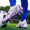 Spring Soccer Shoes Purple Print Children's Soccer Shoes Turf Training Shoes Outdoor Long Spikes Sports Soccer Shoes