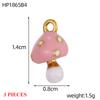 3PCS/LOT CARLIDANA Gold Plated Stainless Steel Charms, Cute 3D Mushroom Candy Fruit Pendants for DIY Bracelet Earring Jewelry