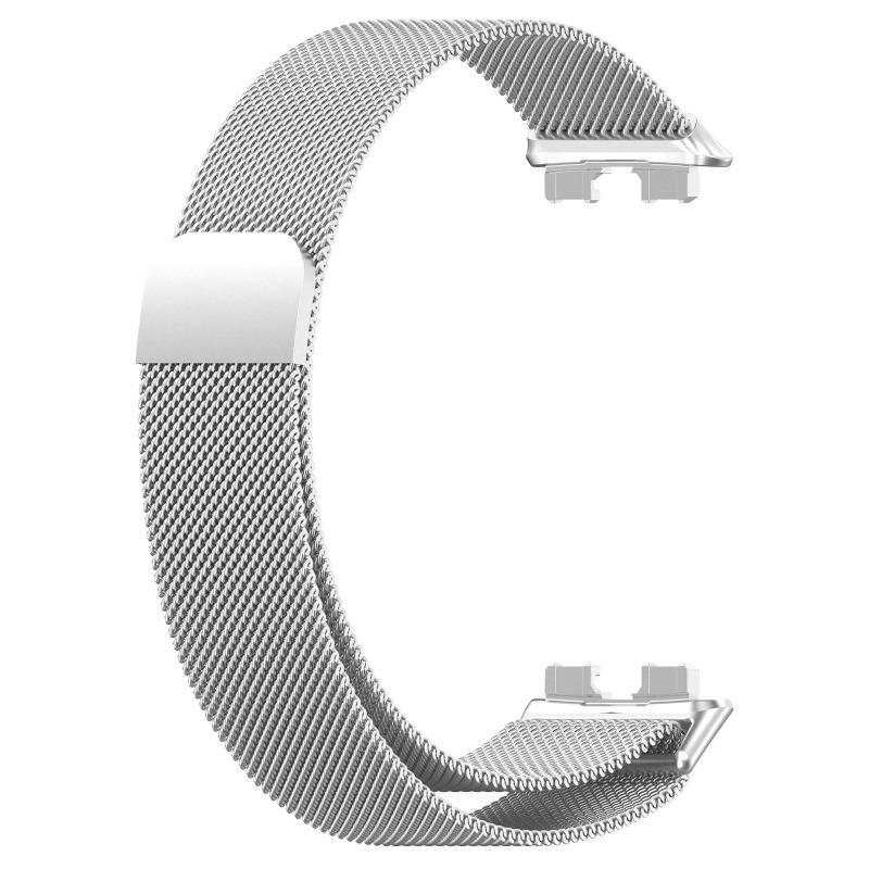 

Миланский ремешок для Huawei Band 10 Металлический магнитный браслет удобный Ремешок для часов Huawei Band 10 9 8 Дышащий Сменный correa Huawei Band 9 серебряный