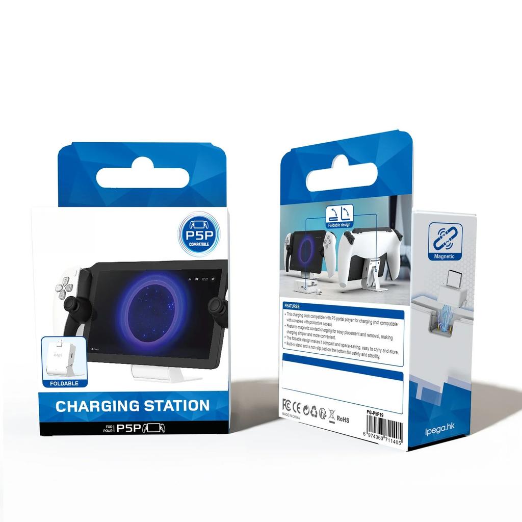 Convenient Foldable Mini Charging Stand for PS5 Portal Console with Type-C Charging Input&Out Port