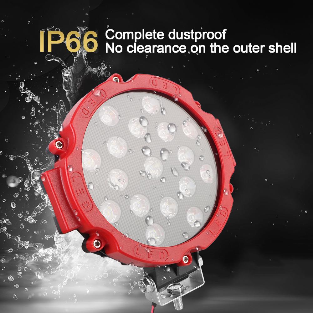 Driving Light 51W LED Work Light 7 Inch Round LED Light Bar Super Bright Spot Beam For Truck Tractor 4x4 Off Road