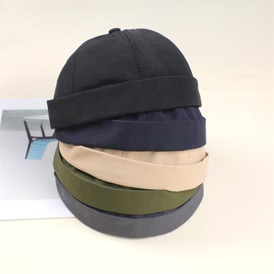 Vintage Docker Cap Brimless Hat Skullcap Adjustable Soild Color Summer Quick-Dry Hip Hop Landlord Hat Beanie Melon Caps