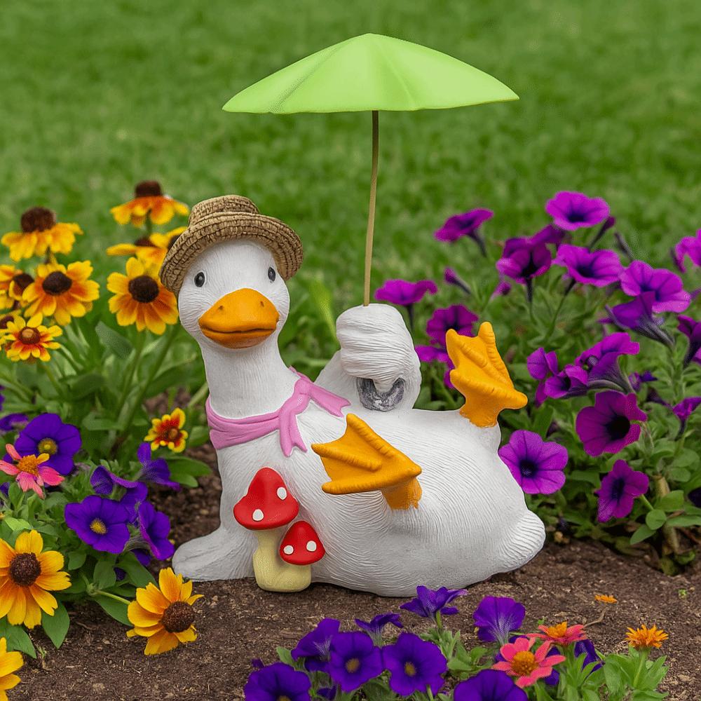 Simulated Duck Umbrella Ornament Handicraft Cartoon Resin Animal Sculpture  Children Girls Boys