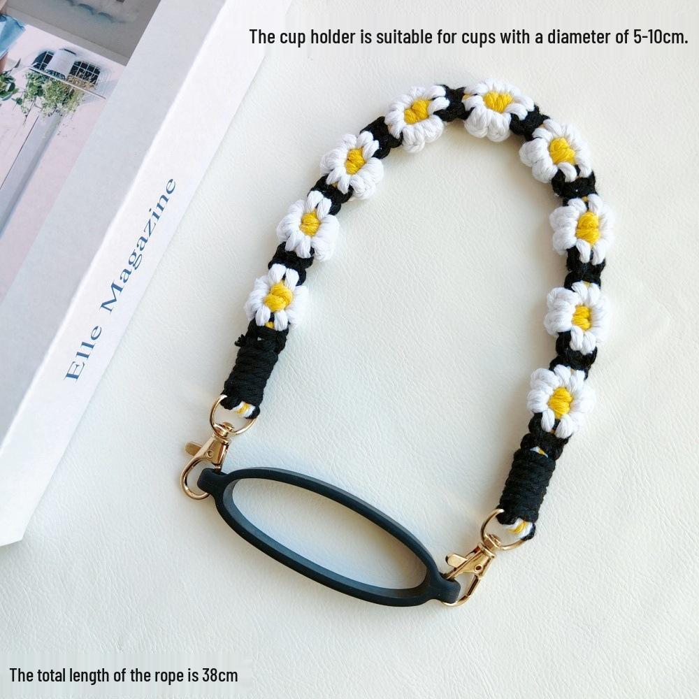 Woven Flower Strap for Water Bottles and Thermos Cups