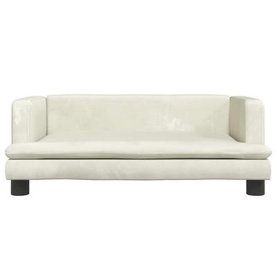 Kids  Sofa Cream 80 X 45 X 30 Cm Velvet