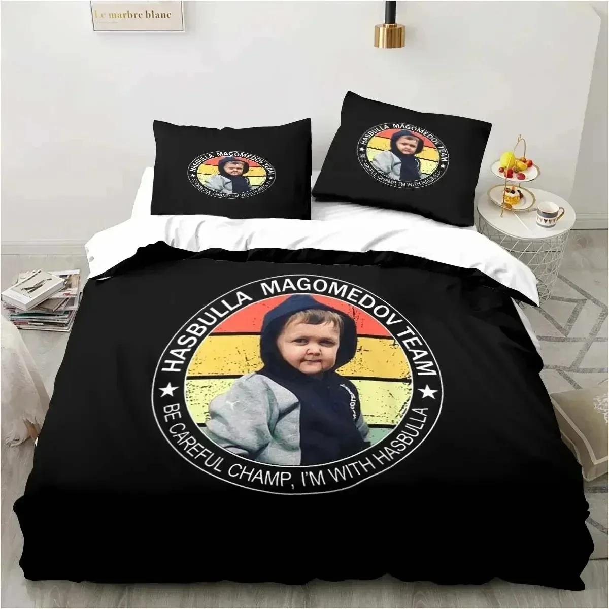 Teen Adult H-Hasbulla M-Magomedov Fighting Meme duvet cover and pillowcase, bedding set, bedroom decoration, luxury gift 135x200cm
