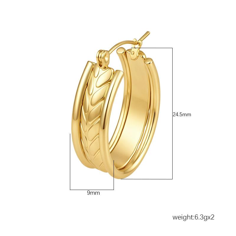 Direct supply multi-layer stainless steel earrings women's trend light luxury versatile earrings plated 18k earrings fashion