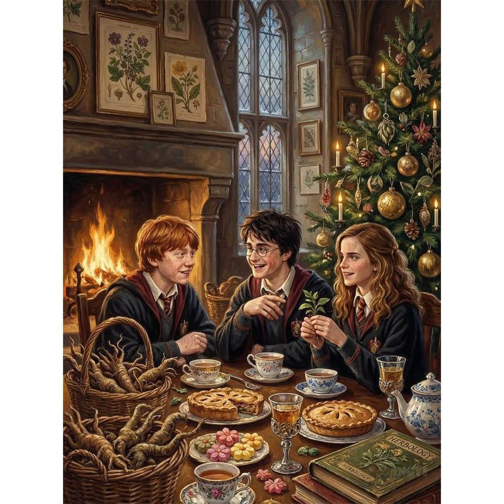 2026 New Harry Potter Christmas Castle 5D Diamond Painting Art Magical Alphabet Witch House Cross Stitch Mosaic Home Decor