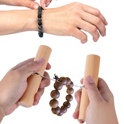 2 Pcs Wood Knot Grippers for Silicone Beads DIY Crafts Tightening Knots Puller Tool for Beads Wristlets Keychains Bracelets