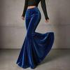 Women's High Waist Flared Pants, Elastic Waist Color Loose Casual Trousers