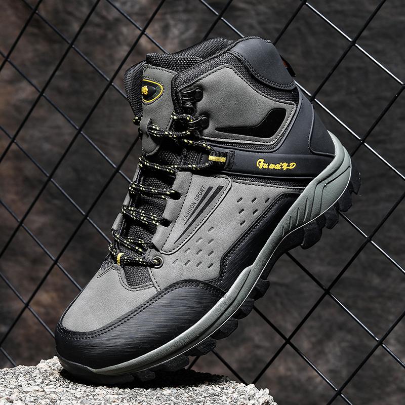 Fashion Trendy Classic Men Ankle Boots Wear Resisting Hiking Shoes Cow Suede Boot Comfortable Walking Sneaker For Man Size 47 Work Ankle