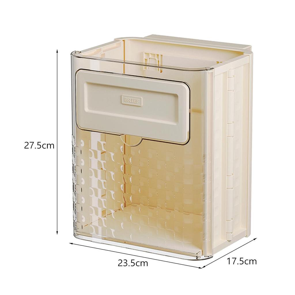 Hanging Kitchen Trash Can Transparent (without Lid) Cabinet Door Hanging Wastebasket for RV Camping Office Kitchen Bathroom