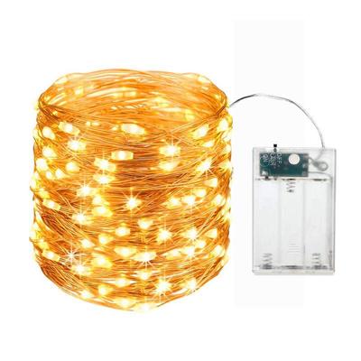 LED Copper Wire String Star Flower Cake Decoration Lamp with 3AA Battery Box
