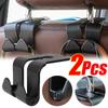 1/2Pcs Double Head Hooks Car Seat Back Headrest Hanger Car Bag Pouch Clothes Hanging Hook Fastener Clip Car Interior Accessories