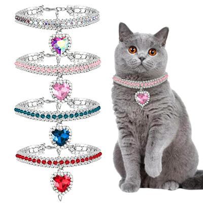Love Water Drop Rhinestone Cat Necklace Pet Dog Necklace Jewelry Necklace Cat  Necklace