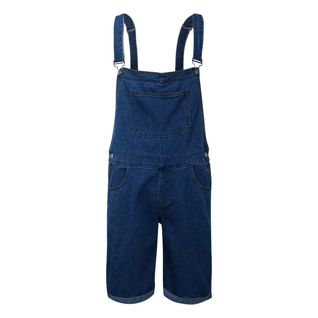 Mens Plus Pocket Jeans Overal Jumpsuit Streetwear Overal Suspender Kalhoty