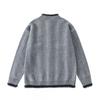 Mens Oversized Fleece-Lined Acrylic Knit Cardigan With Zipper Stand Collar Streetwear Winter Sweater